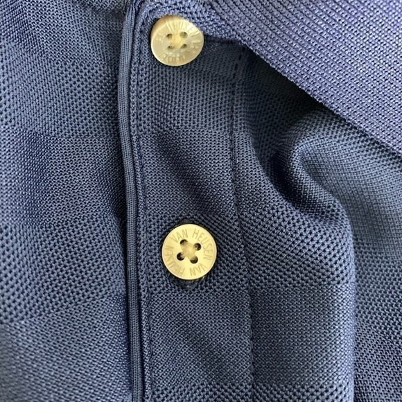 Euc-van Heusen Traveler, Short Sleeve, Stripes, Golf, Blue Polo Shirt Size Large - Picture 9 of 11